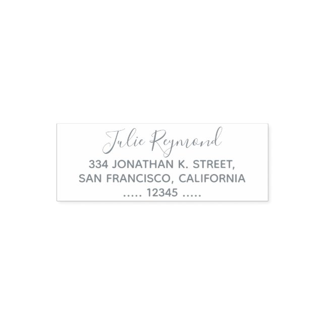 enkel returadress med elegant kursiv namn självfärgande stämpel (Design)