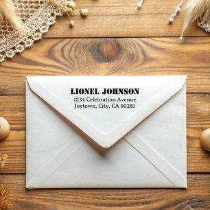 Enkel Returadress med minimalt typografi, stencil Stämpel