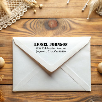 Enkel Returadress med minimalt typografi, stencil Stämpel