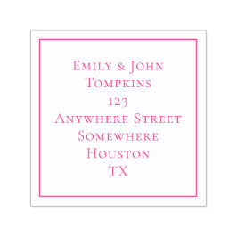 Enkel Returadress Rosa vid Gräns Självfärgande Stämpel