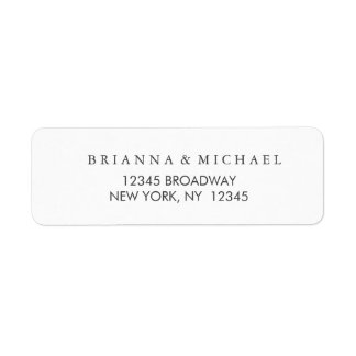 Enkel Returadress vid Svarta och vita Bröllop Etikett