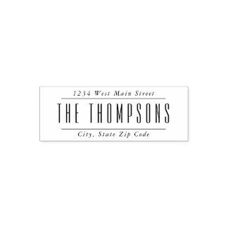 Enkel returetikett för monogram självfärgande stämpel