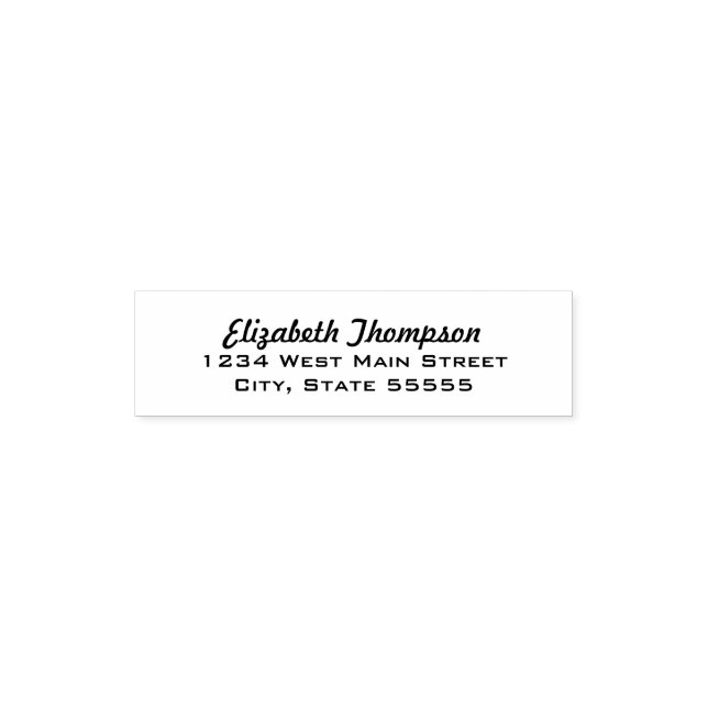 Enkel returetikett för monogram självfärgande stämpel (Design)