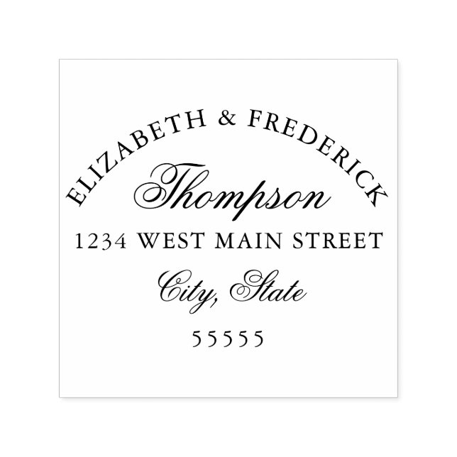 Enkel returetikett för monogram självfärgande stämpel (Design)