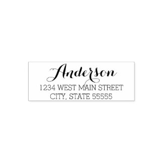 Enkel returetikett för monogram självfärgande stämpel