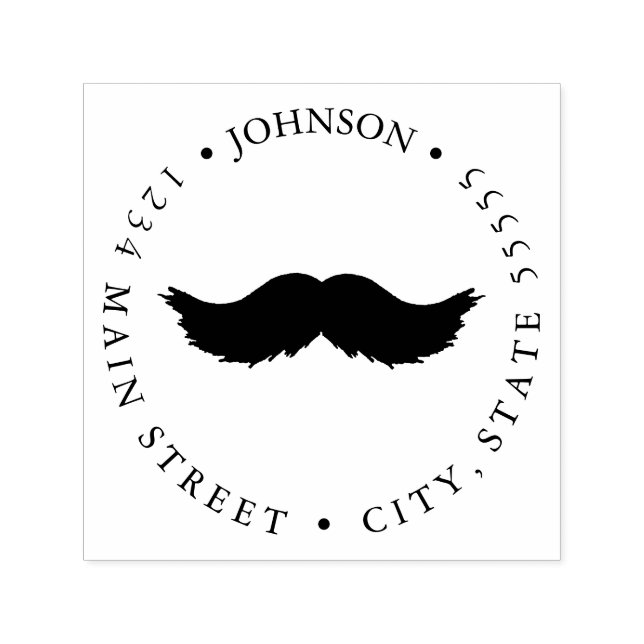 Enkel returetikett för Mustache Självfärgande Stämpel (Design)