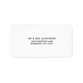 Enkel returetikett för svart och vitt Bröllop Adressetikett