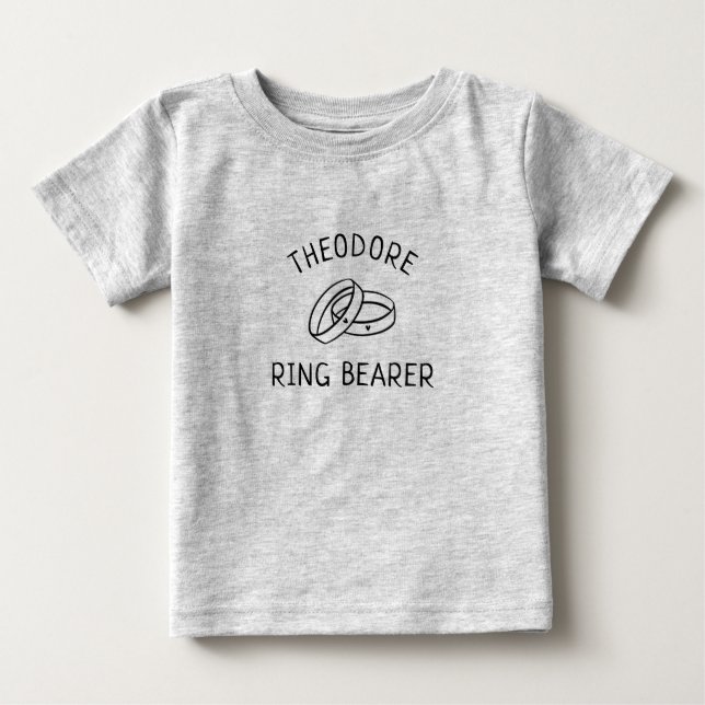 Enkel Ring Bearer Personlig Cute Brudens sida T Shirt (Framsida)