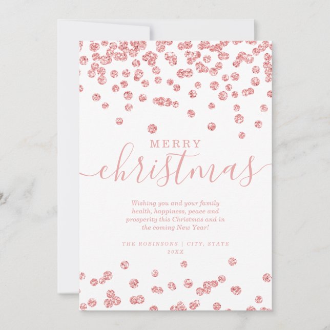 Enkel RO GULD-jul, Helgdagarna Glitter White Julkort (Framsida)