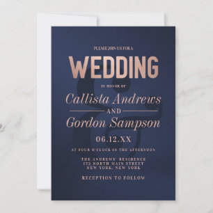 Enkel Ro Guld-marinens Brygge Metall Bröllop Inbjudningar