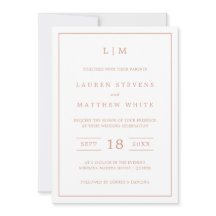 Enkel Ro Rosa Monogram Elegant bröllop