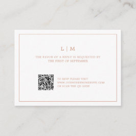 Enkel Ro Rosa Monogram QR-Bröllop OSA Anteckningskort