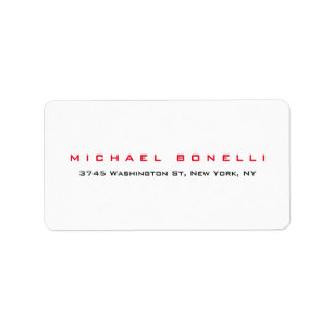 Enkel röd adressetikett för lättläst röd