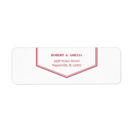 Enkel röd anpassad Returadress Etikett