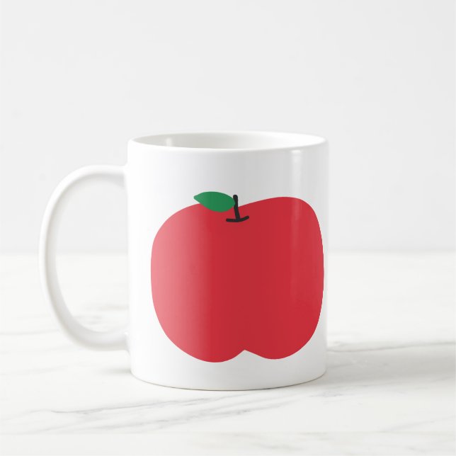Enkel röd äppelfruktspresent kaffemugg (Vänster)