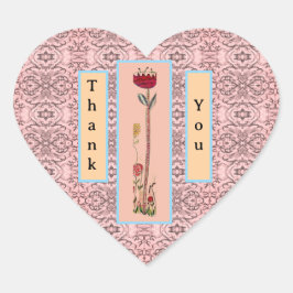 Enkel röd blomma hjärtformat klistermärke