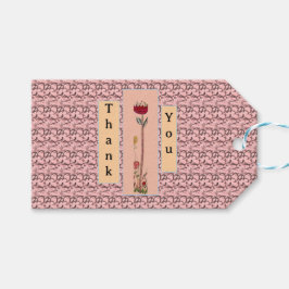 Enkel röd blomma presentetikett