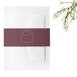 Enkel röd Blommigt Bröllop Grind Band För Inbjudningskort