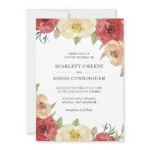 Enkel röd Blommigt Elegant bröllop