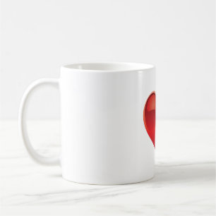 Enkel röd hjärtadesign 02 kaffemugg
