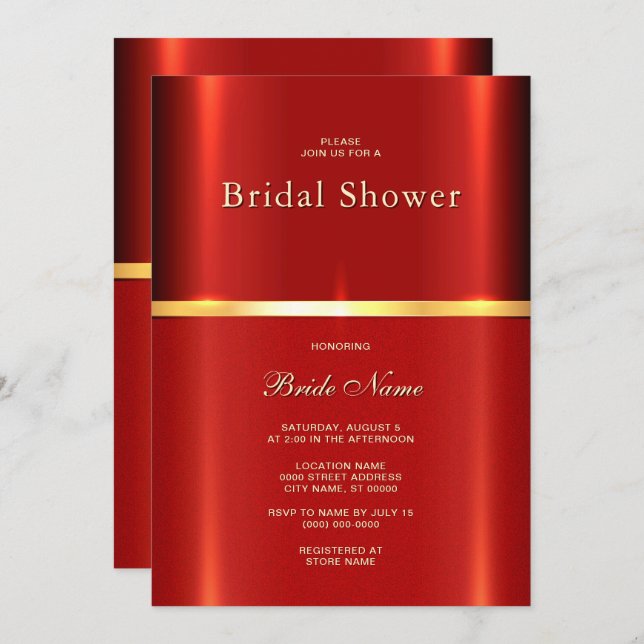 Enkel röd Möhippa Inbjudningar (Fram/baksida)