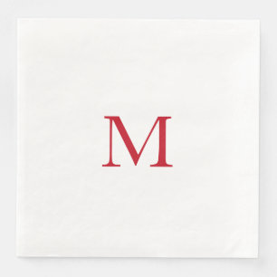 Enkel röd monogram-Pappersservett Pappersservett