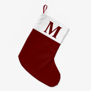 Enkel röd monogram Personlig jul, liten C Julstrumpa