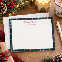 Enkel röd och grön Tartan kant jul