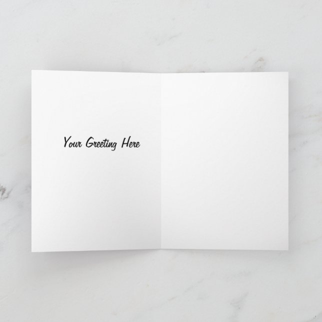 Enkel röd och Grönt jul Hälsning med foto Helgkort (Inuti)