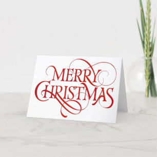 Enkel röd och vit God jul Helgkort