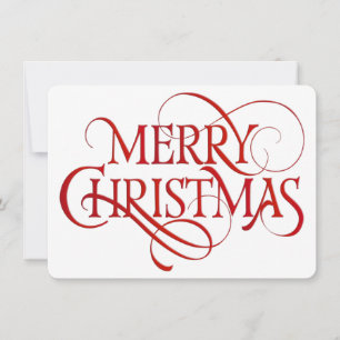 Enkel röd och vit God jul Julkort