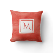 Enkel röd Orange subtle Marble Modern Monogram