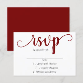 Enkel röd skrift | Cherry Minimalist Flourish OSA Kort