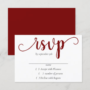 Enkel röd skrift Cherry Minimalist Flourish OSA Kort