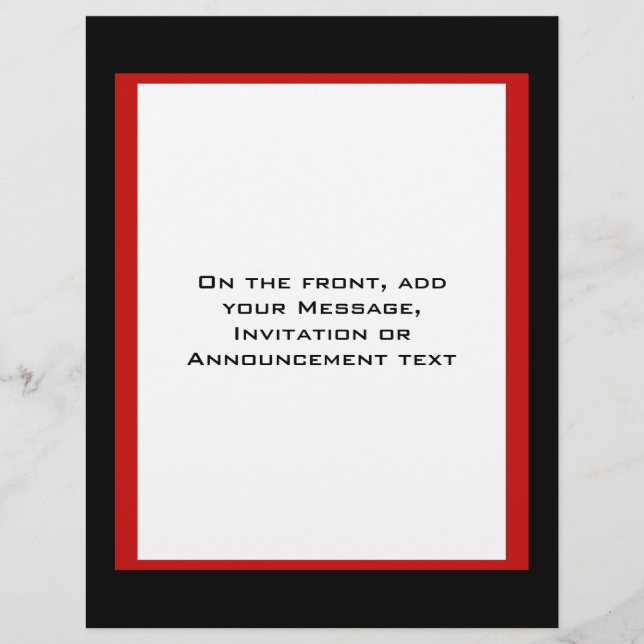 enkel röd svart gräns reklamblad (Framsidan)