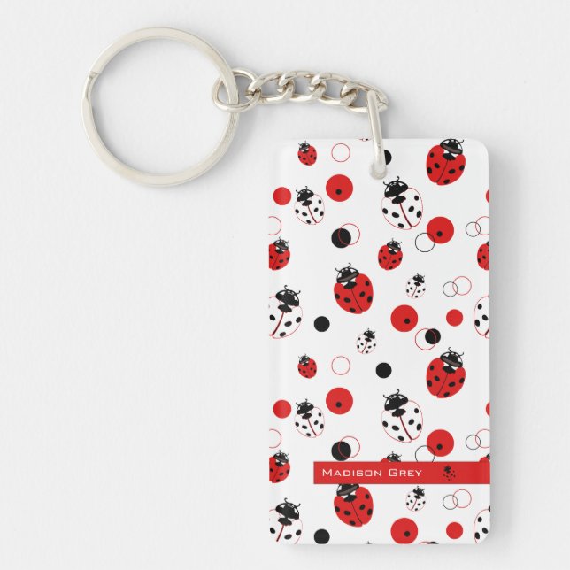 Enkel röd, svart och vit Ladybug Mönster (Framsidan)