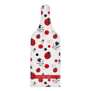 Enkel röd, svart och vit Ladybug Mönster