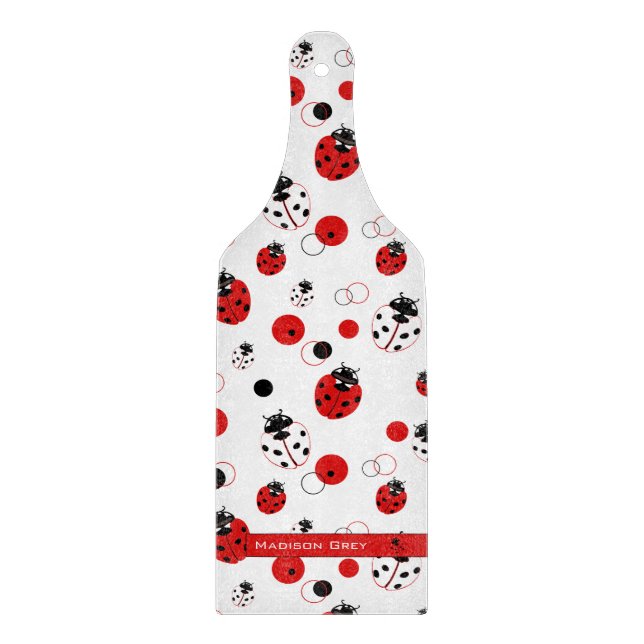 Enkel röd, svart och vit Ladybug Mönster (Framsidan)
