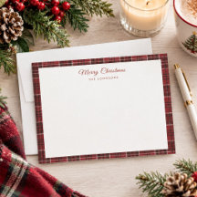 Enkel röd tartan kant jul