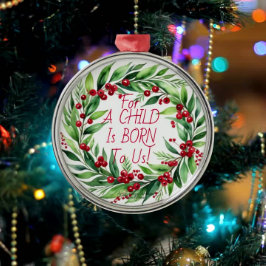 Enkel röd typografi Jul Greenery Ornament