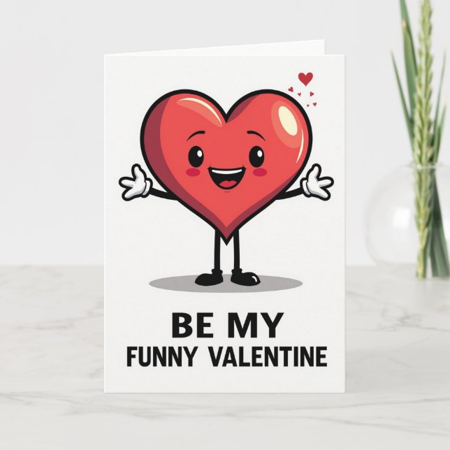 Enkel rolig hjärtvalentin-kort kort (Framsida)