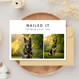 Enkel Rolig hund 2-foto Nails jul Julkort