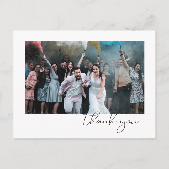 Enkel Rolig Skript Font Gäst Foto Bröllop Meddelande Vykort (Framsida)