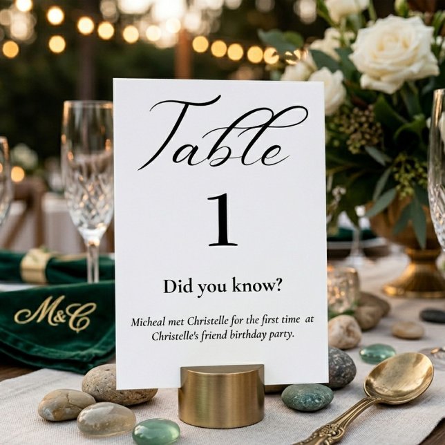 Enkel Roligt för skriptdata bröllop bordsnummer (Skapare uppladdad)