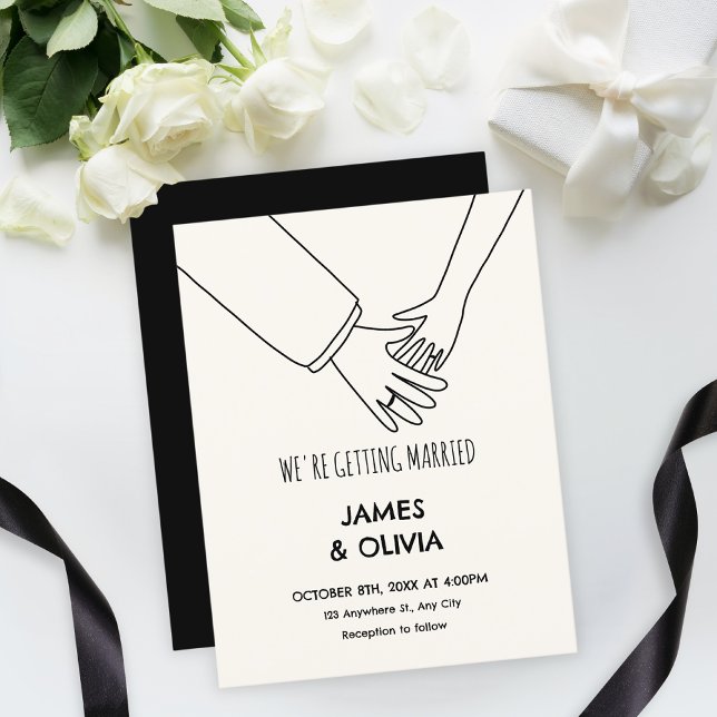 Enkel roligt hand plockade bröllop inbjudningar (Skapare uppladdad)