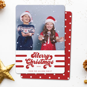 Enkel Roligt Modern Typografi Retro God jul Julkort