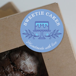 Enkel, Roligt och minimal Logotyp av bakerikaka i  Runt Klistermärke