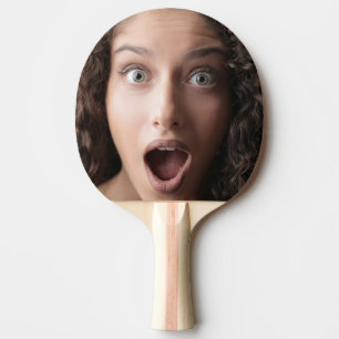 Enkel Roligt Surprisad fin Ansikte Photo Pingisracket