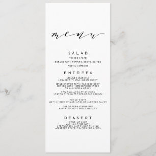 Enkel Romantik-calligrafi Bröllop Menu Meny