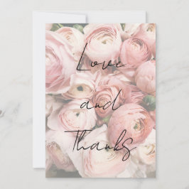 Enkel Romantisk Blomma Kalligrafi Skript Bröllop Tack Kort